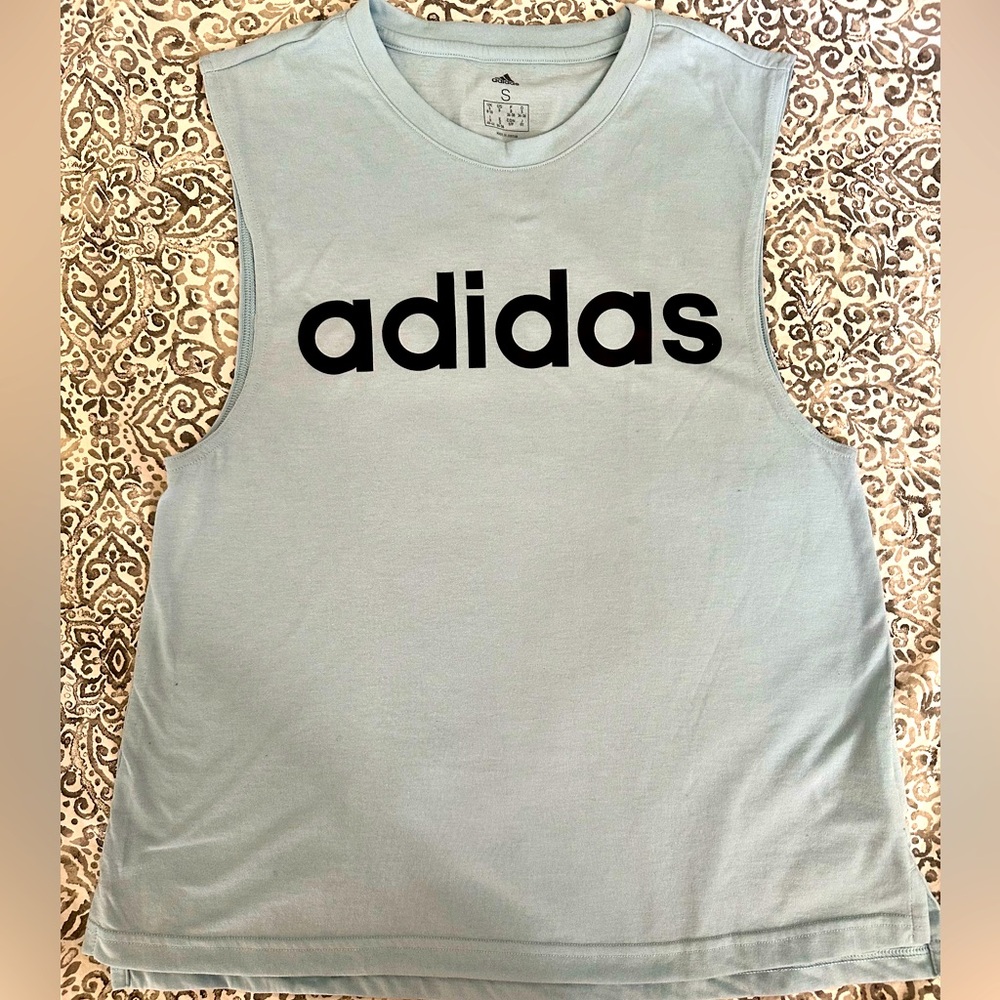 Adidas Light Blue Tee with Black Logo